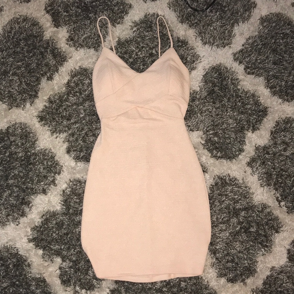 Peach spaghetti strap bodycon dress